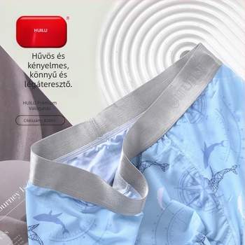 Huilu Zhongshan férfi ice silk boxer briefs – lélegző, vékony nyári modell, varrat nélküli, nagy méret