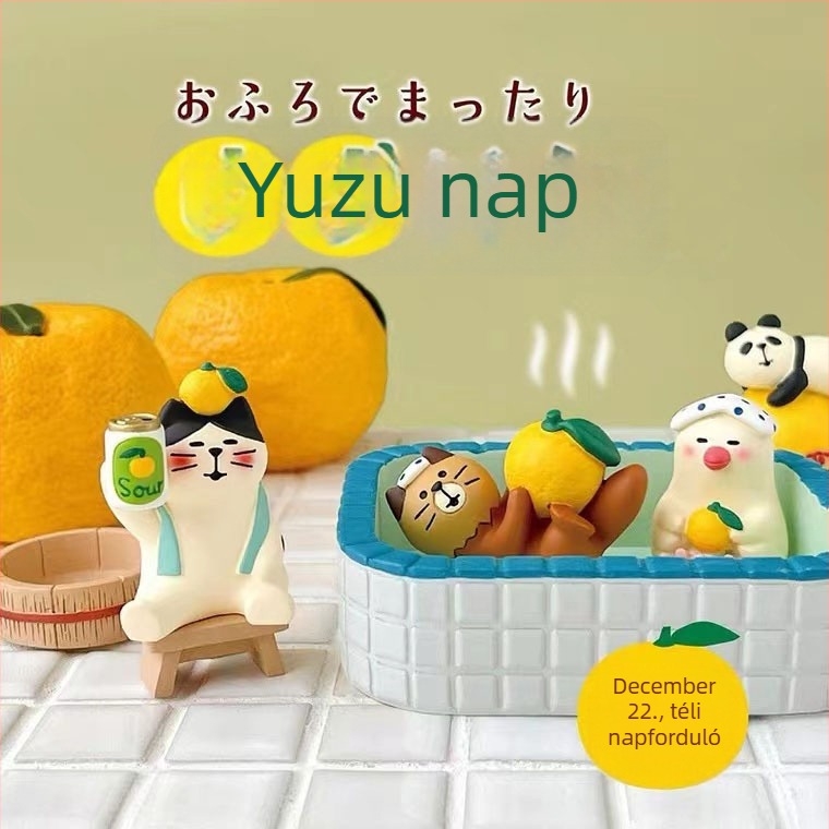 Japán stílusú macska yuzu gyanta dekoráció a lakásba