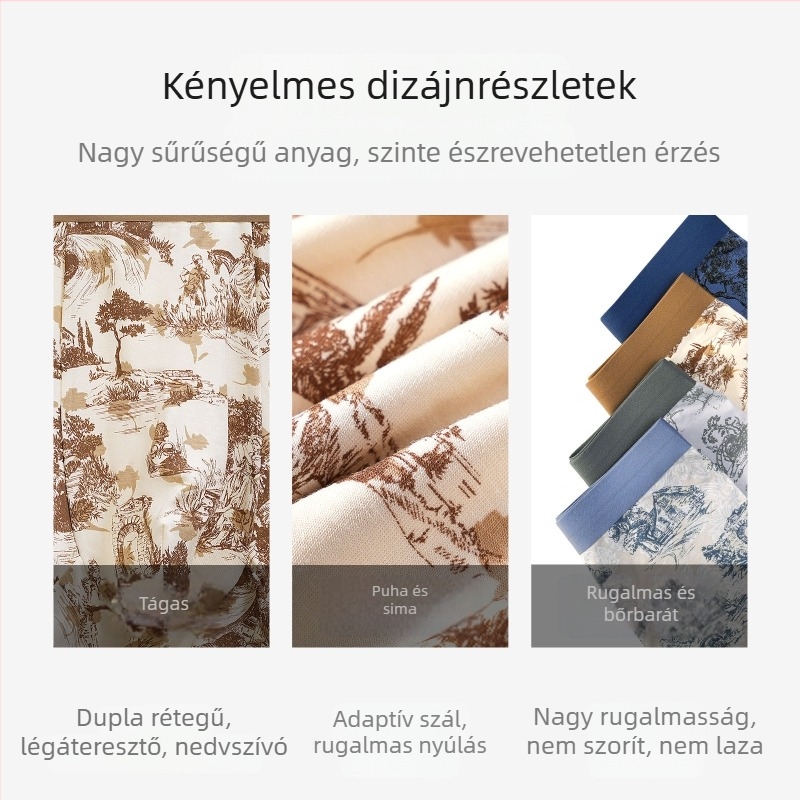 Férfi boxeralsó kínai stílusú mintás, puhák, antibakteriálisak és kényelmesek, modál bélésű, viszkózból készült, 7A osztály