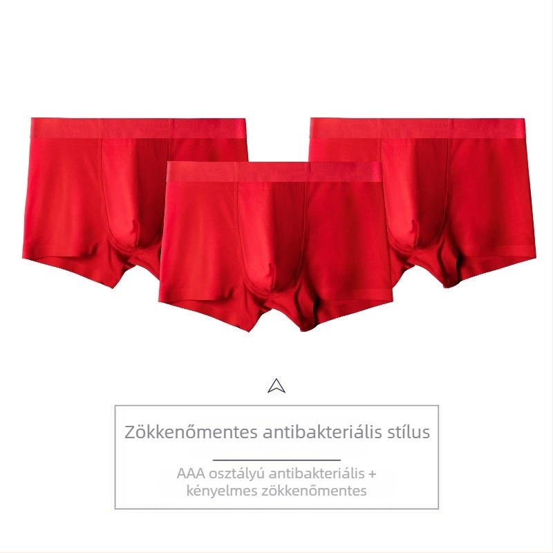 Sima varrás nélküli férfi boxer-briefs modal anyagból, piros, 50S, kiadás a születési évhez