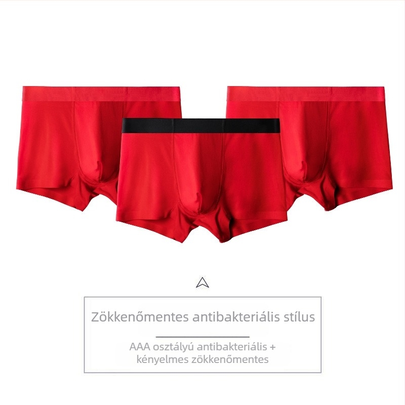 Sima varrás nélküli férfi boxer-briefs modal anyagból, piros, 50S, kiadás a születési évhez