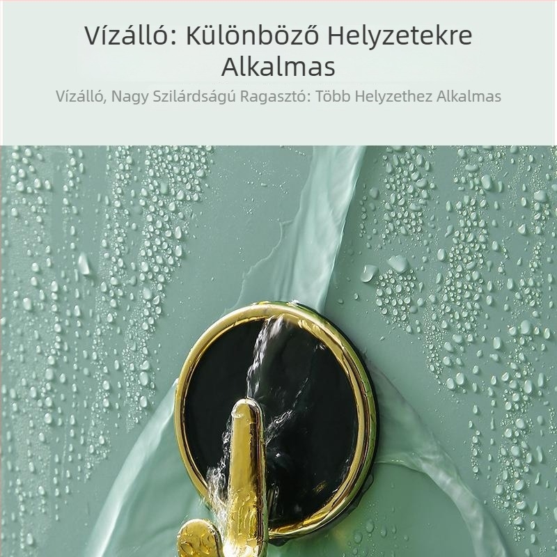 4 színű fúrás nélküli teherbírású akasztók készlet – nyommentes, öntapadó falra, ruhákhoz, ajtó mögé és konyhai tároláshoz