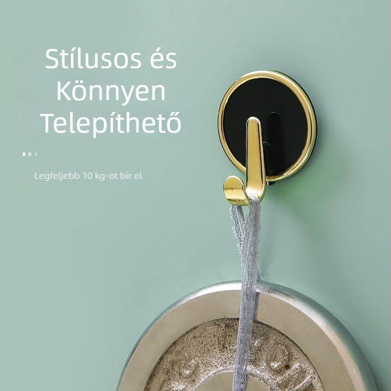 4 színű fúrás nélküli teherbírású akasztók készlet – nyommentes, öntapadó falra, ruhákhoz, ajtó mögé és konyhai tároláshoz