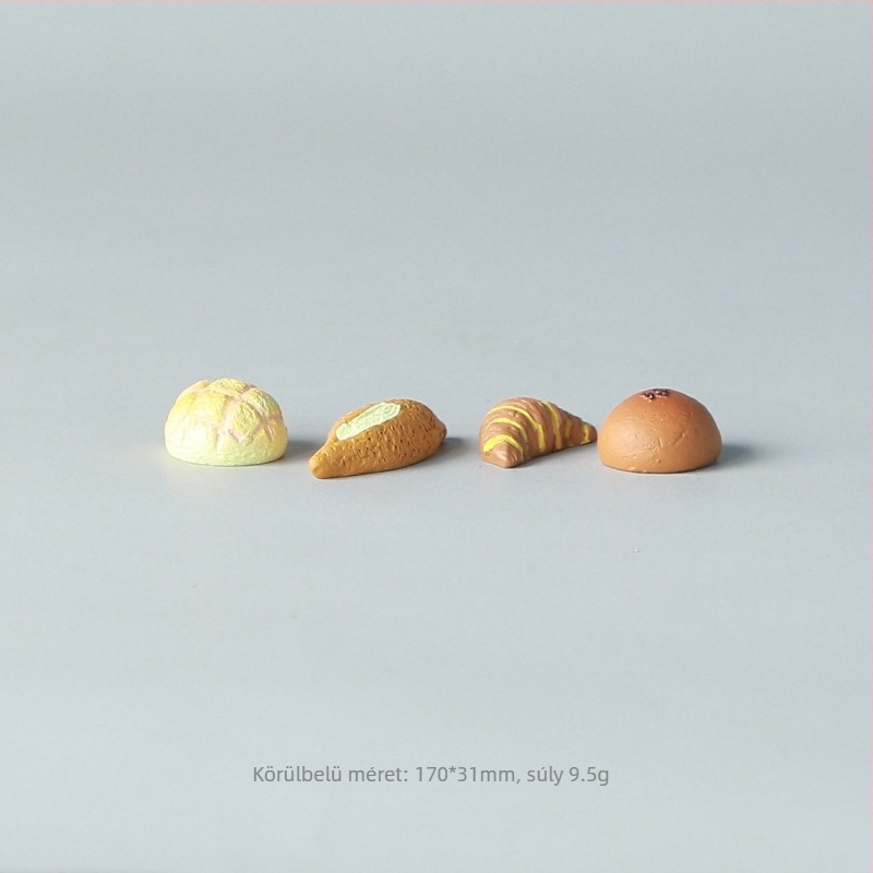 Japán zakka baguette macska — gyanta asztali és autós dísz, édes ajándék