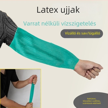 Latex védőhüvely, vízálló, olaj- és sav-bázis ellenálló, hosszított és vastított, a halászati ipar számára