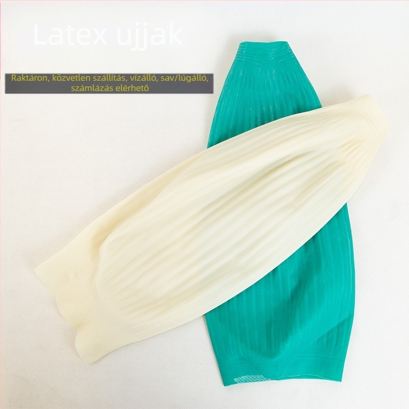 Latex védőhüvely, vízálló, olaj- és sav-bázis ellenálló, hosszított és vastított, a halászati ipar számára