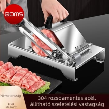 304 rozsdamentes acél bárányhús tekercs szeletelő, kompakt kézi húskés háztartási használatra; szeletel rizses süteményeket, fagyasztott húst és marhahúst