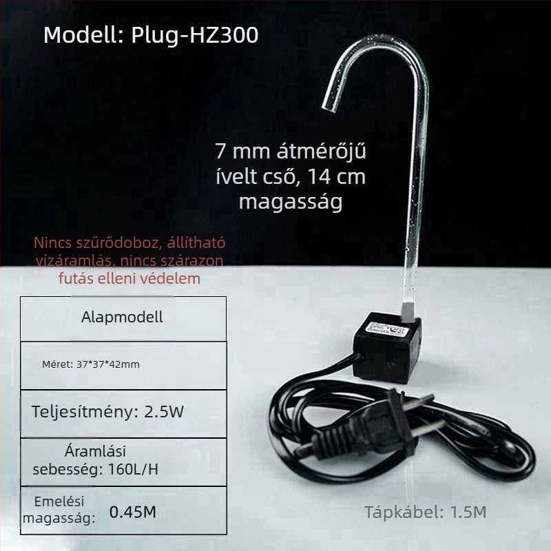USB vízszivattyú akváriumhoz és tóhoz – mini merülő körforgó szivattyú, rendkívül csendes