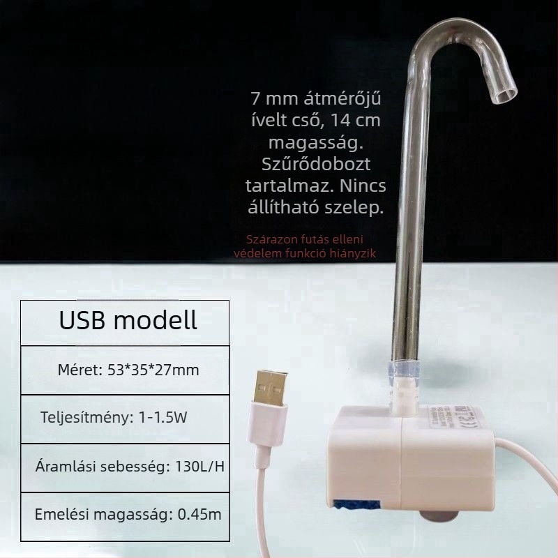 USB vízszivattyú akváriumhoz és tóhoz – mini merülő körforgó szivattyú, rendkívül csendes