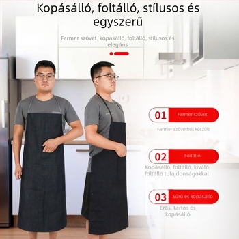 Vastagított, kopásálló farmer munkavédelmi kötény ujjatlan, olajálló, hegesztésre a faiparban