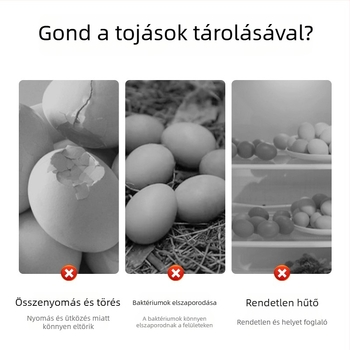 Tojástároló doboz hűtőszekrényhez, fiókos típusú konyhai tároló, zárt frissességmegőrző doboz