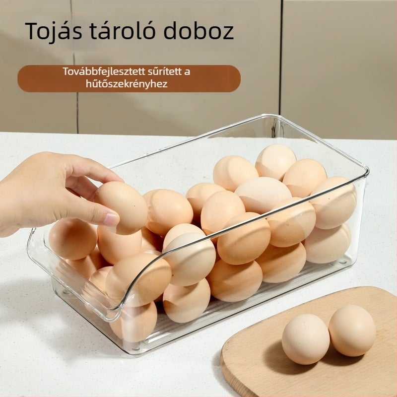 Tojás tároló doboz, nagy kapacitású hűtőhöz, tojások, gyümölcsök és zöldségek tárolására