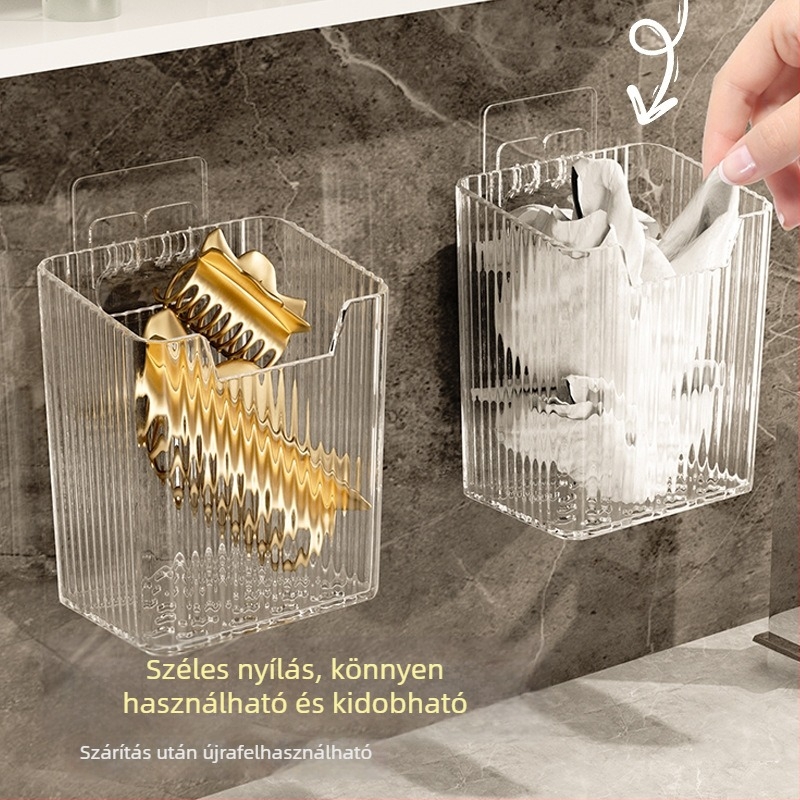 Fali akril fürdőszobai tároló arctörölközőkhöz osztott rekeszekkel