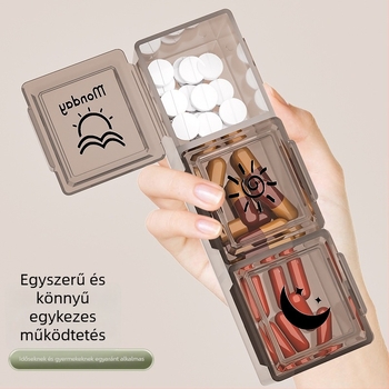 Személyre szabott mintázatú gyógyszeres doboz, élelmiszer-minőségű hordozható rendezővel, porálló, gyógyszerek, gyöngyök és ékszerek tárolására
