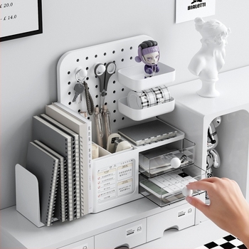 Asztali pegboard tároló doboz műanyagból, japán stílusú, 1 literes kapacitás