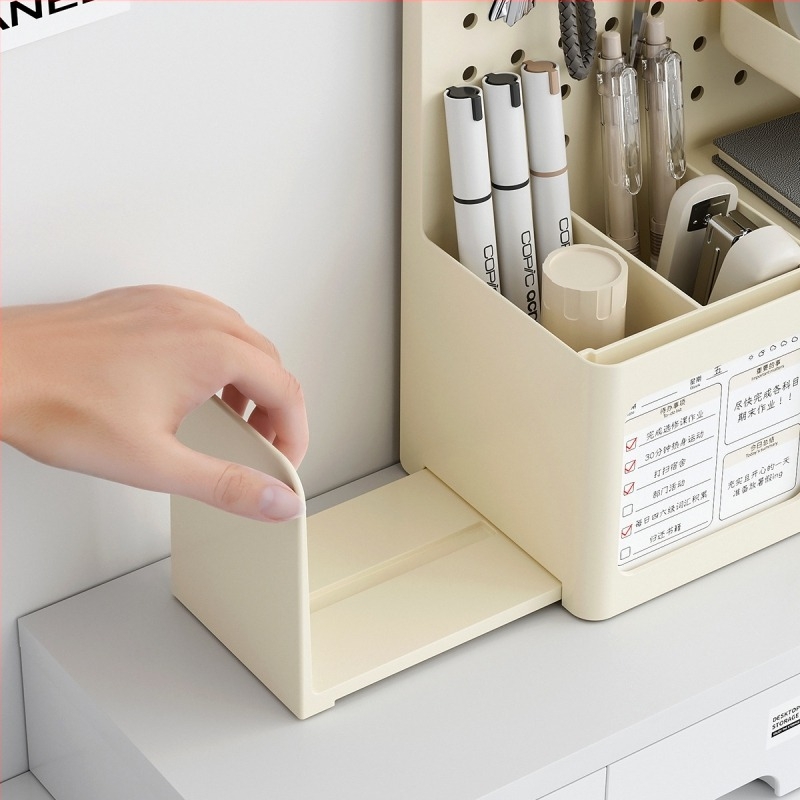 Asztali pegboard tároló doboz műanyagból, japán stílusú, 1 literes kapacitás