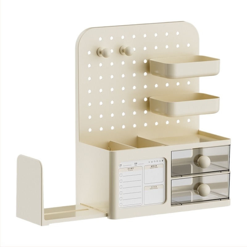Asztali pegboard tároló doboz műanyagból, japán stílusú, 1 literes kapacitás