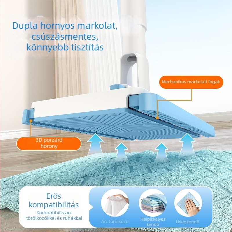 Mini fürdőszobai mop törölköző-klipszzel, többfunkciós padlótisztítás otthoni használatra, automata textilklipsz
