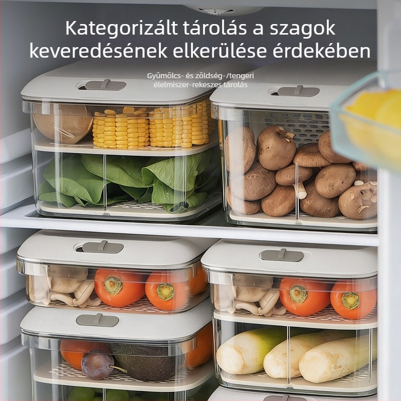 Pinmu Nordic stílusú hűtőszekrény tároló doboz – konyhai fiók rendező tojásokhoz, gyümölcsökhöz és zöldségekhez