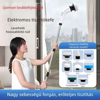 Elektromos felmosó többfunkciós tisztító kefével, cserélhető és levehető, háztartási használatra — konyha és fürdőszoba.