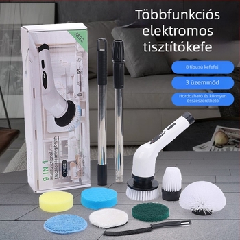 Elektromos felmosó többfunkciós tisztító kefével, cserélhető és levehető, háztartási használatra — konyha és fürdőszoba.