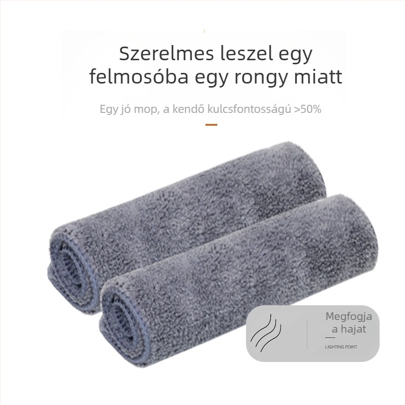 Lapos mophoz cserélhető mikroszálas fej, vastagított fej univerzális csiptetős rögzítéssel