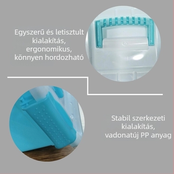 Hordozható műanyag tároló doboz 0,8 L kapacitással, nassolnivalók, játékok, űrhomok és gyurma számára