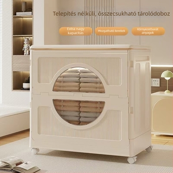 Összecsukható tároló doboz kerekekkel, porálló, játékokhoz, ruhákhoz és takarókhoz, letisztult dizájn