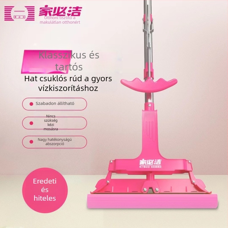 Összecsukható ragasztott pamut-szivacs mop, kéz nélküli kinyomás, nedvszívó, modell 1032