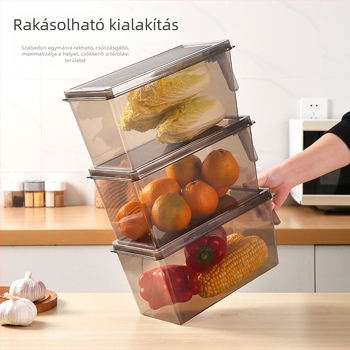 Hűtőszekrény tároló doboz, élelmiszer-minőségű frissesség megőrző doboz zöldségek, gyümölcsök és tojások számára