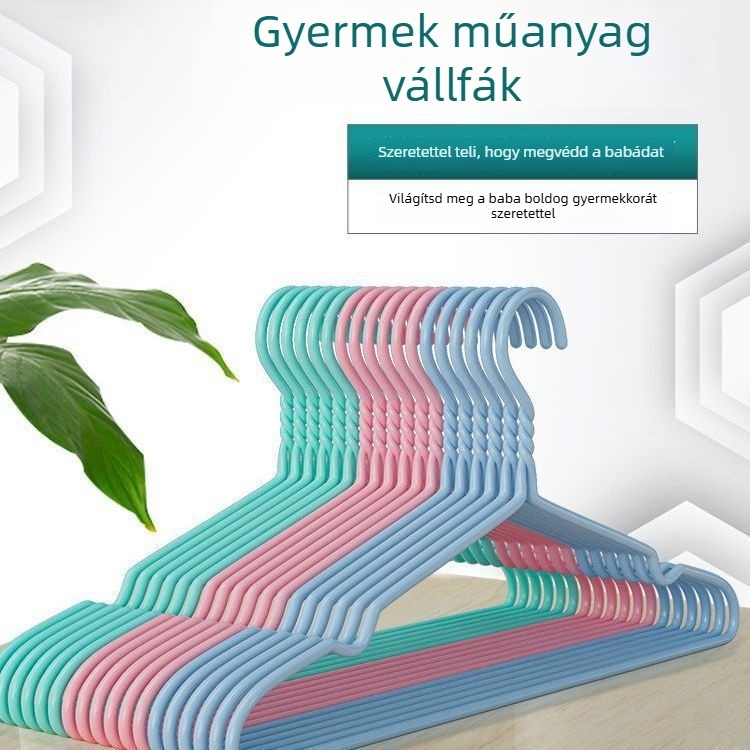 Gyerekeknek szánt ruházati akasztó rozsdamentes acélból – varrat nélküli, csúszásmentes