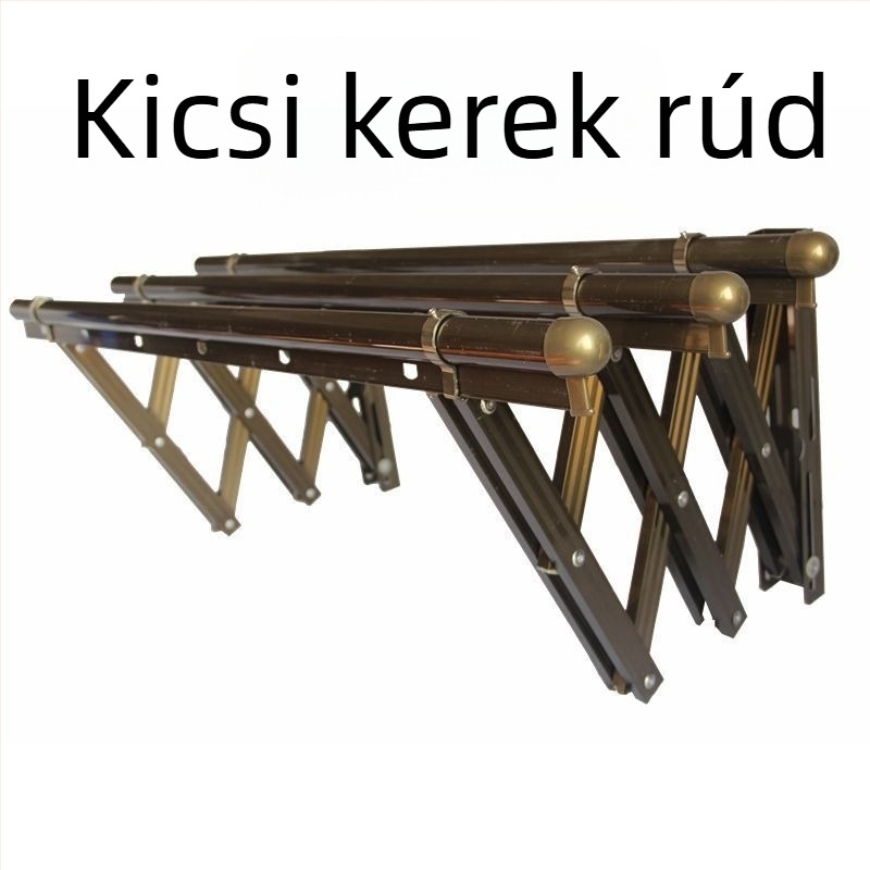 Külső erkélyre tervezett visszahúzható ruhaszárító, toló-nyomó stílus, teleszkópos rúd, cinkötvözet