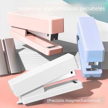 Középméretű tűzőgép diákoknak, minimalistikus irodai kellékek, No. 12-es tűzőkapcsok, kötőgép, ajándék