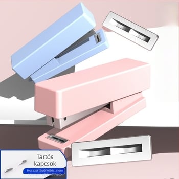 Középméretű tűzőgép diákoknak, minimalistikus irodai kellékek, No. 12-es tűzőkapcsok, kötőgép, ajándék