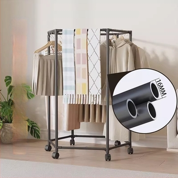 Padlón álló ruhaszárító állvány, ruhaszárító a hálószobába, multifunkcionális nagy kapacitású tárolópolc, ruhaszárító rúd, modern, minimalistikus otthoni dizájn