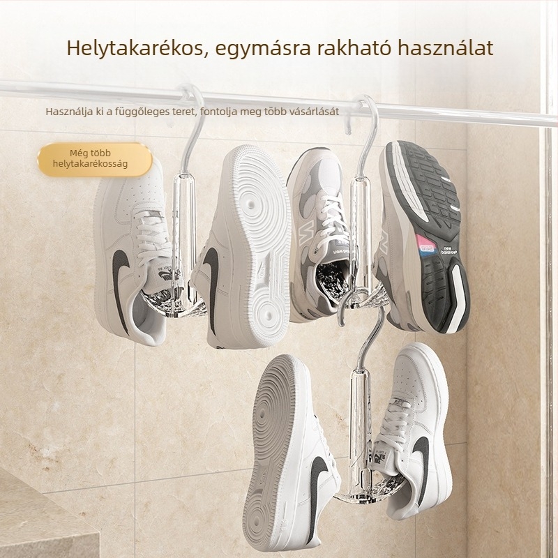 Kültéri erkélyre szánt cipőszárító állvány, álló kialakítású, forgó papucsakasztó
