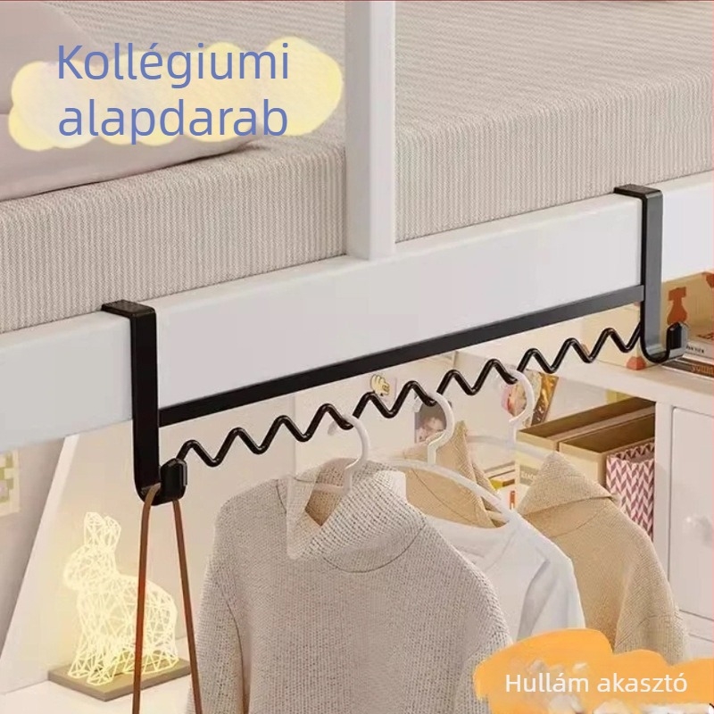 Hullám alakú ruhakapó emeletes ágyhoz tárolóval