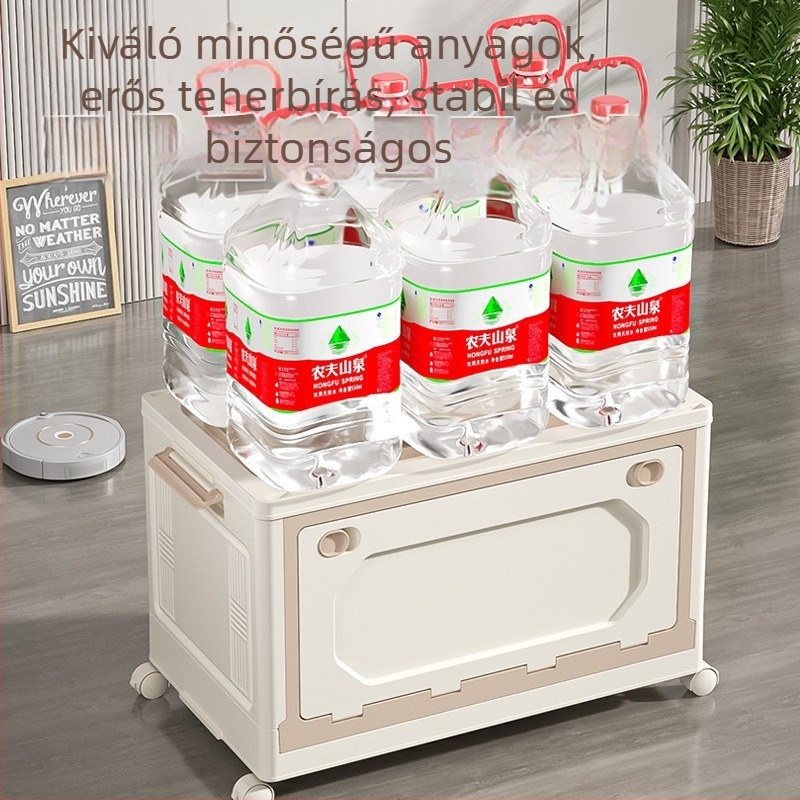 Összecsukható kerekes könyvtároló doboz húzható fogantyúval, 20–30 liter, kollégiumoknak és tantermeknek