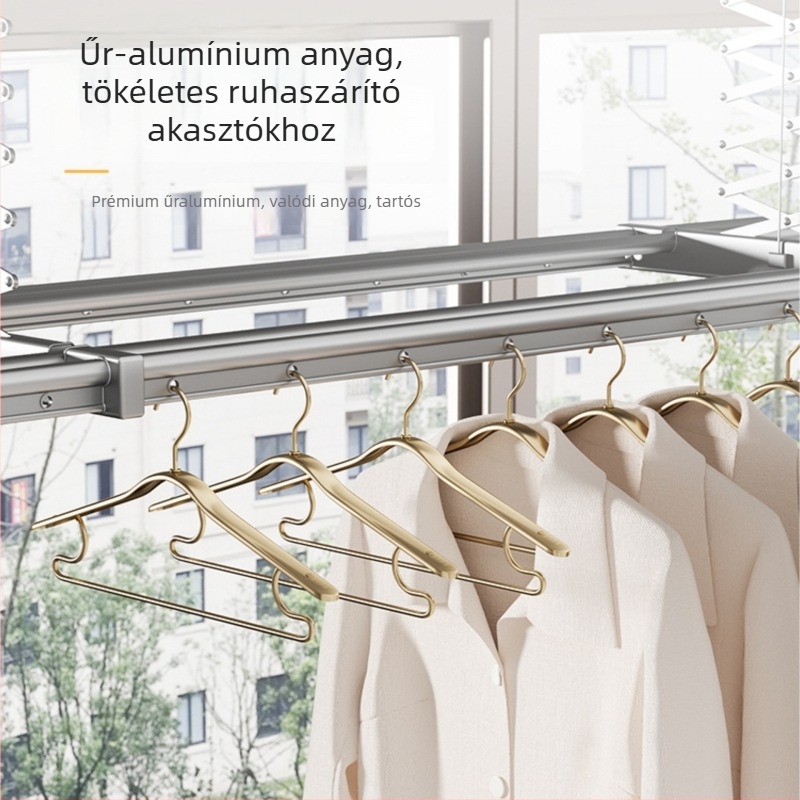 Otthoni ruhaszárító állvány alumíniumötvözetből, erkélyre, korrózióálló