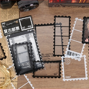 24 darabos PVC matrica készlet retro filmkeretekkel naplóírásra és scrapbookozásra