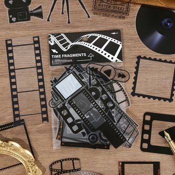 24 darabos PVC matrica készlet retro filmkeretekkel naplóírásra és scrapbookozásra