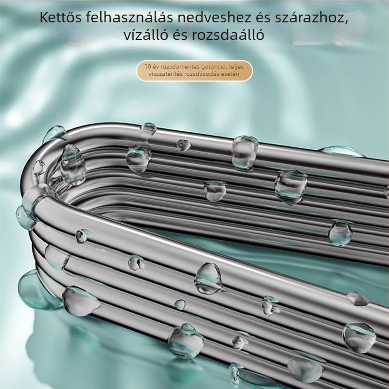 Rozsdamentes acél ruhaszárító állvány, nagy méretű, otthoni használatra, masszív kerettel