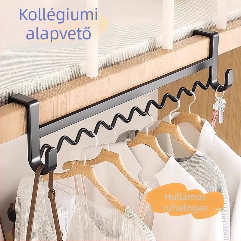 Kollégiumi ágy melletti ruhaszekrény és akasztó – tárolópolccal az emeletes ágyhoz
