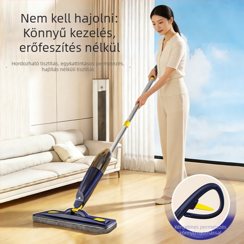 Otthoni használatra készült permetezős mop – sík felületű mop száraz és nedves tisztításhoz, érintés nélküli tisztítás