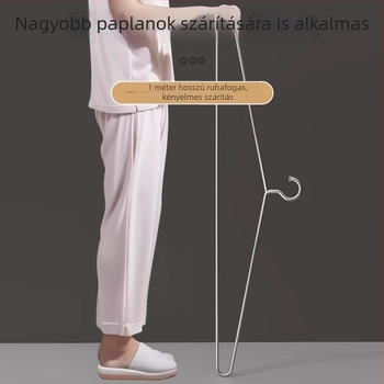 Nagy méretű rozsdamentes acél ruhaszárító állvány otthoni használatra, ideális plédek és lepedők szárításához, hosszú ruhaszárító állvány balkonra, stabil konstrukció