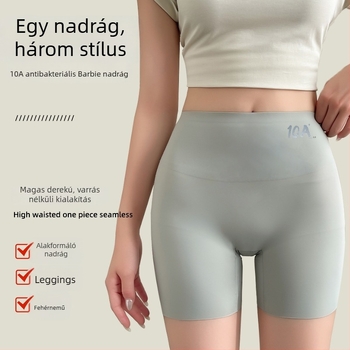 10A Sima varrás nélküli biztonsági női rövidnadrág – kettő az egyben, átláthatóság elleni védelem, vékony nyári fazon, formázás a hasra és emelés a fenékre