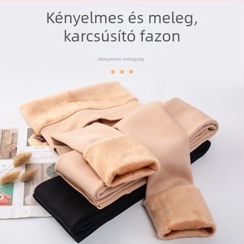 Őszi–téli vastag fleece-belsejű leggings külső viselésre, formázó és csípőemelő hatással