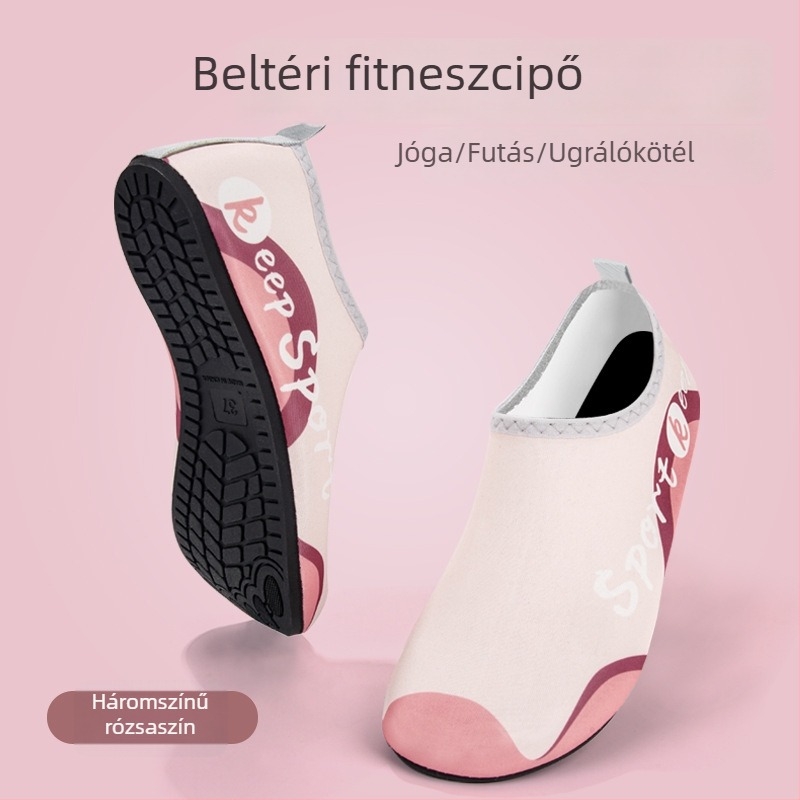 Női beltéri edzőcipő, csendes, puha csúszásmentes talppal, légáteresztő hálós felsőrésszel, kényelmes jóga- és tánccipő otthonra