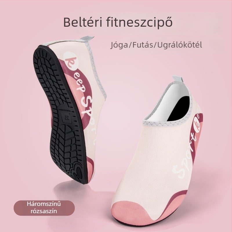 Női beltéri edzőcipő, csendes, puha csúszásmentes talppal, légáteresztő hálós felsőrésszel, kényelmes jóga- és tánccipő otthonra