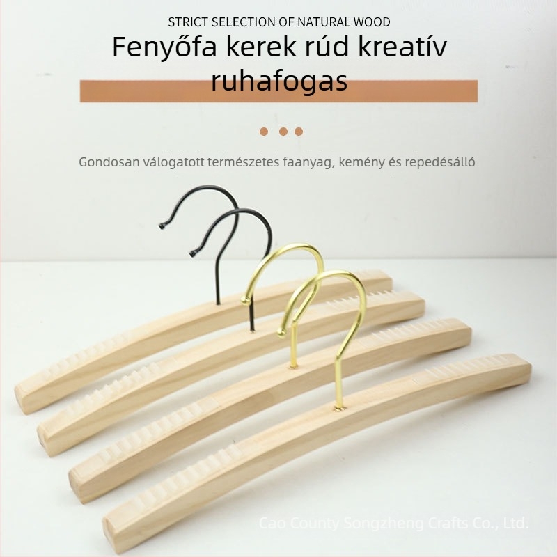 Ruhatartó fából készült, magas minőségű természetes fa, otthoni használatra, csúszásmentes, nyom nélkül, női és gyerek ruháknak